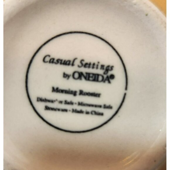 Oneida Casual Settings Morning Rooster Stoneware Coffee Cups Set of 4 - Picture 9 of 11